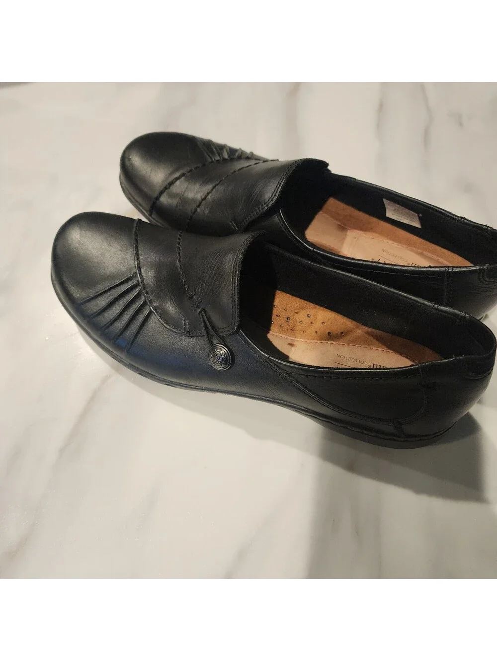 Rockport Women's Black Leather Slip-On Comfort Shoes Loafers Size 9.5 US